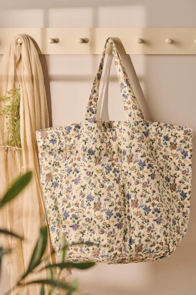 Tasche IB Laursen lila und braune Blumen